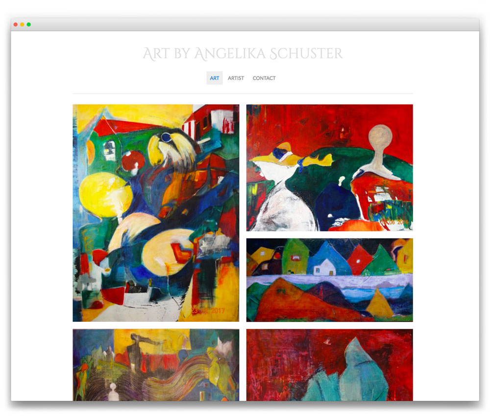 Angelika Schuster Art - Responsive WordPress website