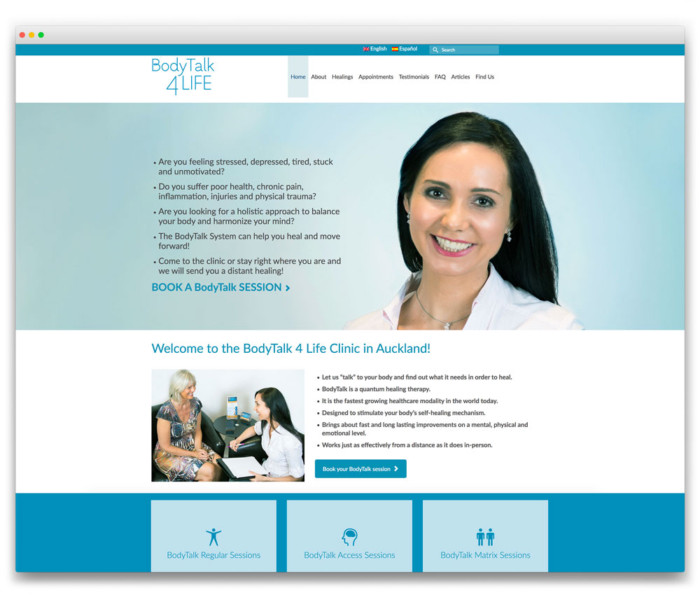 BodyTalk 4 Life - Multi-lingual Responsive WordPress website