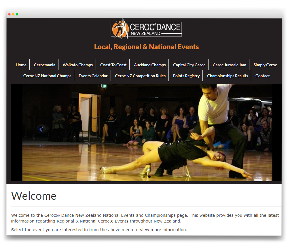 Ceroc Events NZ - Responsive WordPress website