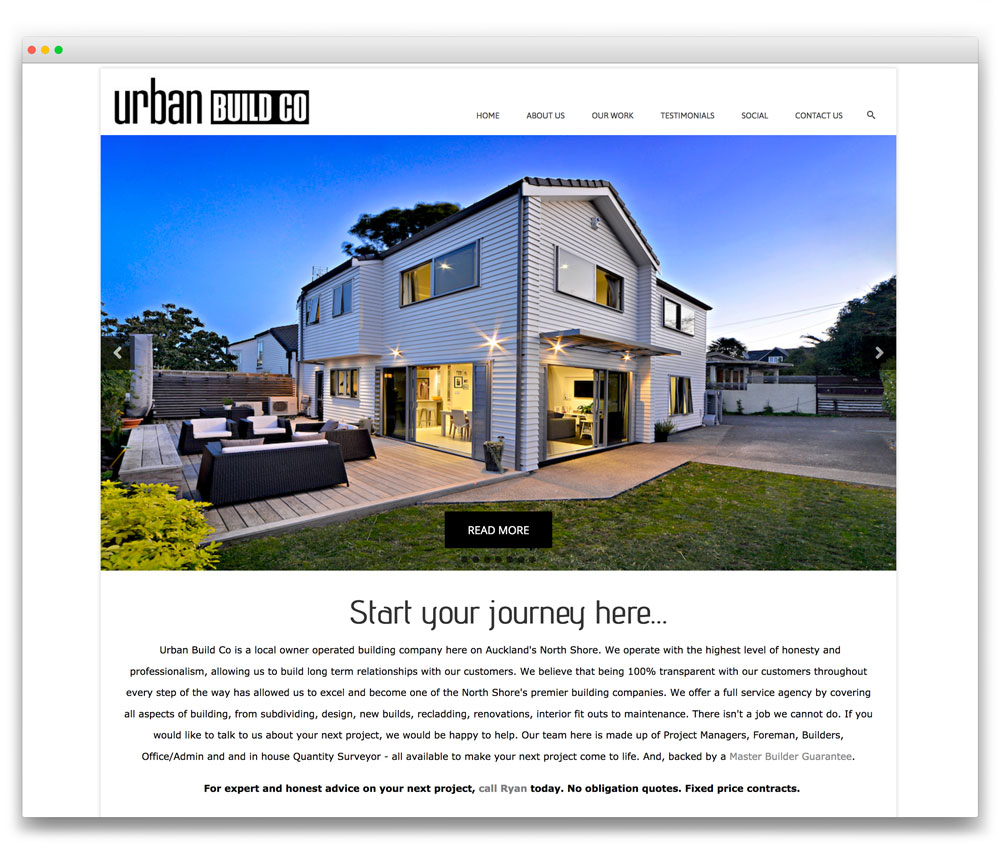 Urban Build Co - Responsive WordPress website